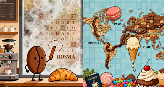 Your Daily Break & A World of Sweet: 2 Delicious Word Searches for Coffee Lovers & Dessert Explorers