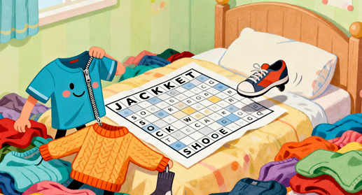 Clothing Word Search for Kids